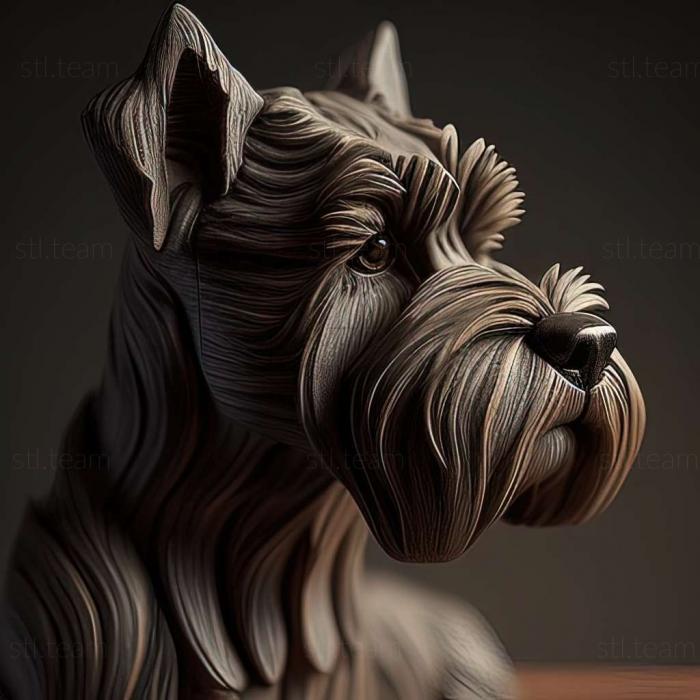 3D model Zwergschnauzer dog (STL)